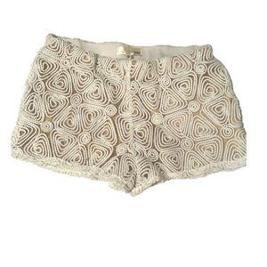 ina Cream Lace Shorts with Satin underlay